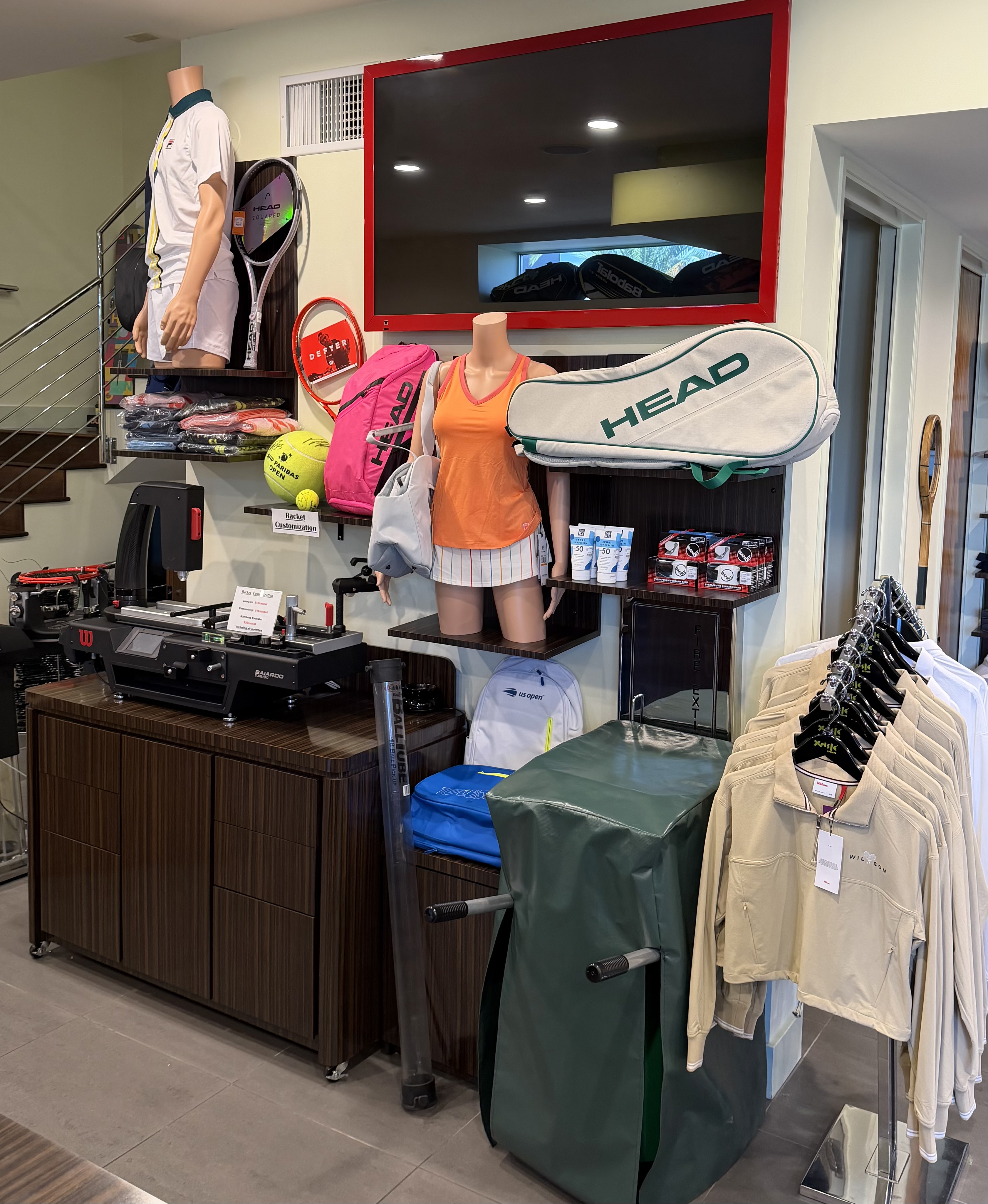 Tennis and pickleball equipment at X-isle Sports